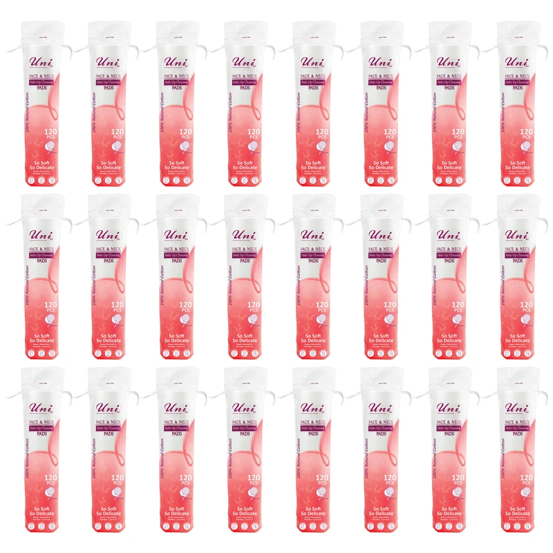 پد پاک‌کننده آرایش صورت یونی لد مدل  Ultra Soft.Cotton Silk بیست و چهار بسته 120 عددی