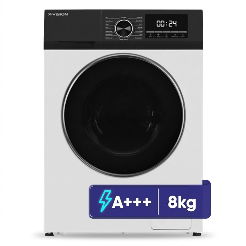 ماشین لباسشویی 8 کیلوگرم اتوماتیک ایکس ویژن مدل TP82-BWD