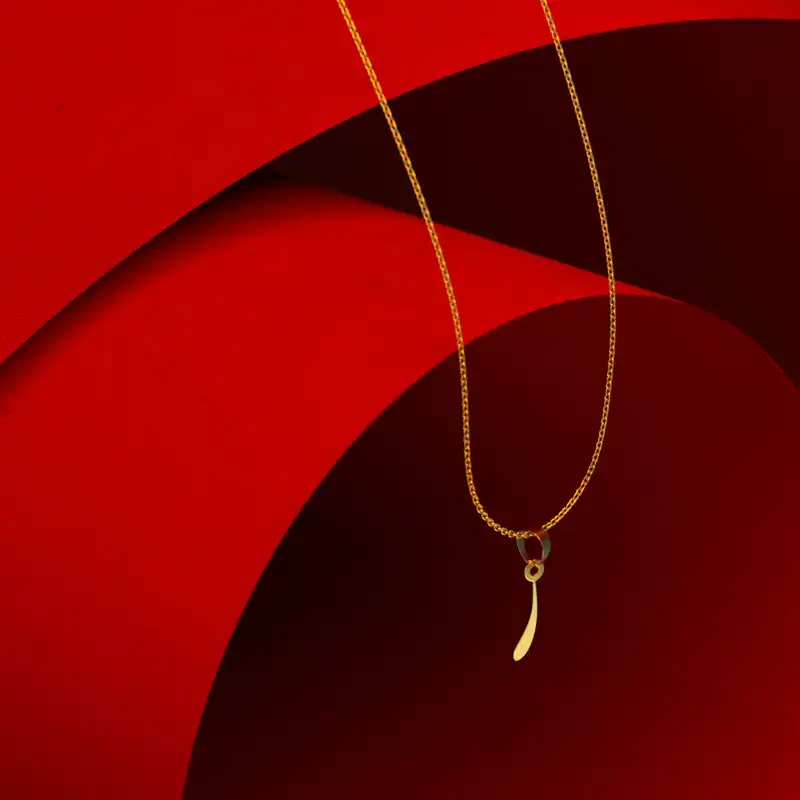 گردنبند طلا 18 عیار زنانه مدوپد مدل حرف ر کد I3-1-1760