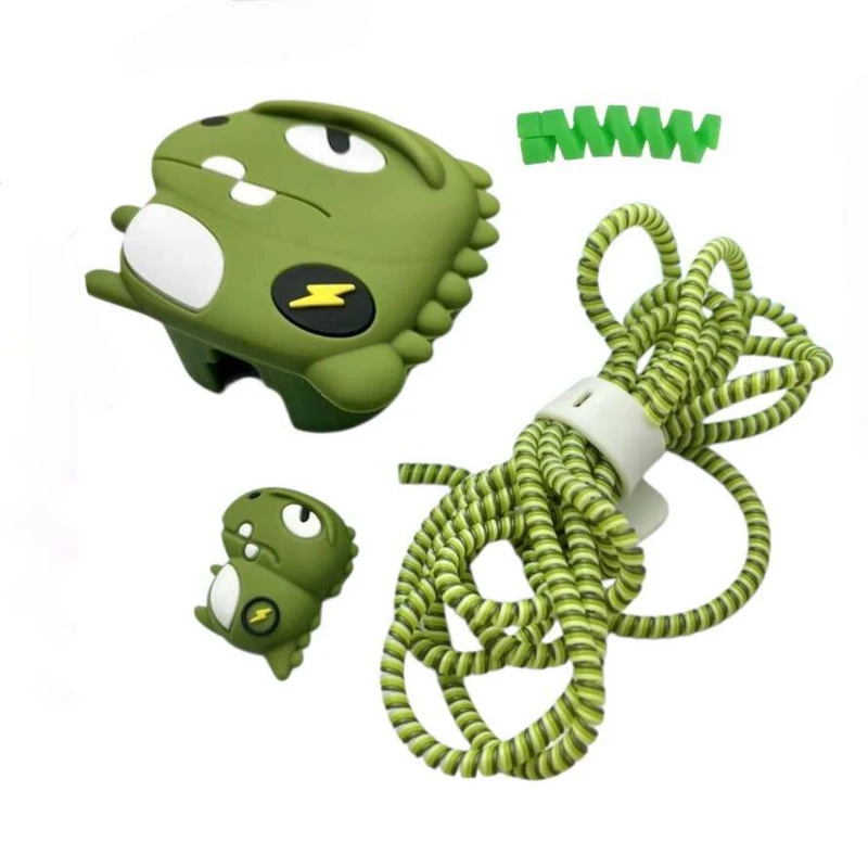 محافظ شارژر دیواری طرح دایناسور مدل DIN5 مناسب برای شارژر اپل 20 وات سه پین بسته 5 عددی 