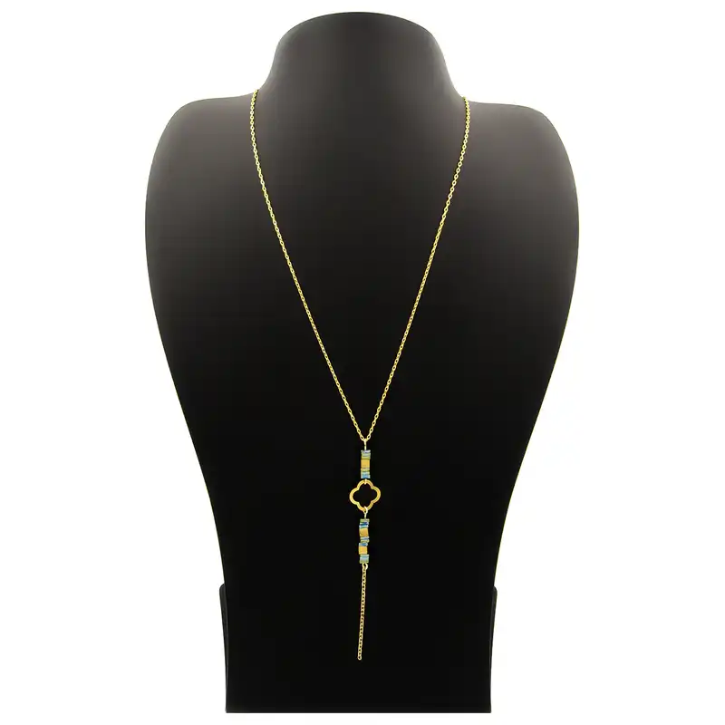 گردنبند طلا 18 عیار زنانه مانچو طرح ونکلیف کد sfgs026