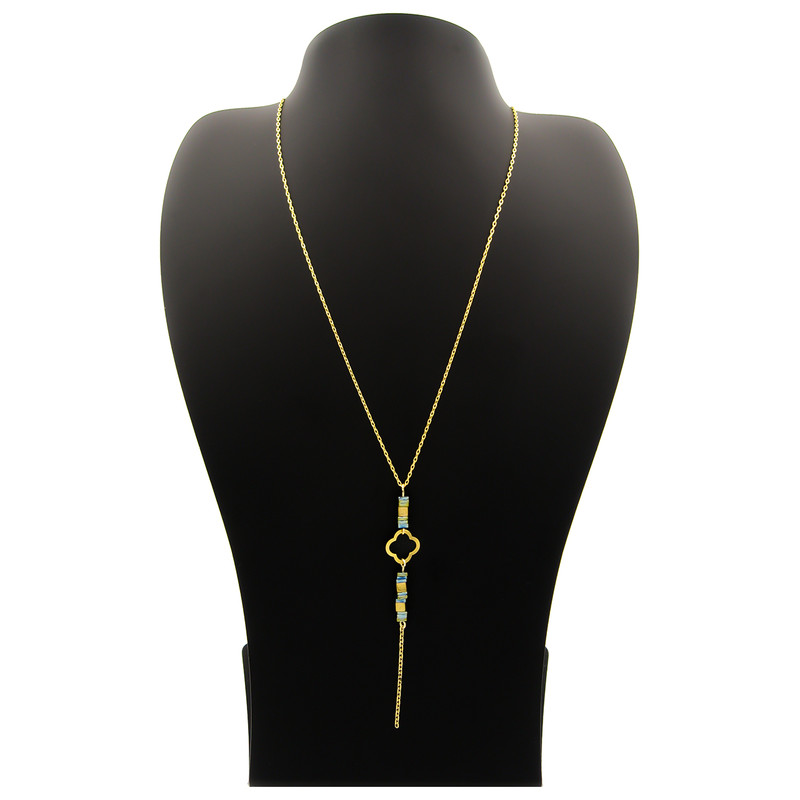 گردنبند طلا 18 عیار زنانه مانچو طرح ونکلیف کد sfgs026