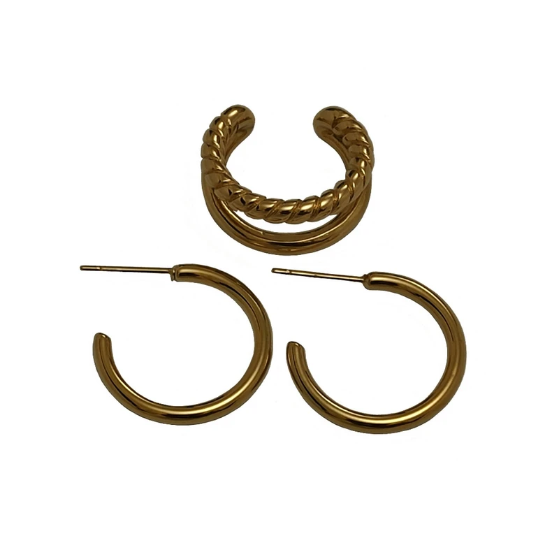 گوشواره زنانه آی ام مدل E2700 به همراه پیرسینگ گوش