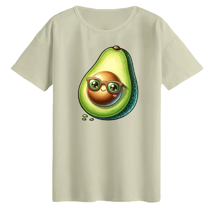 تی‌شرت لانگ آستین کوتاه زنانه مدل آووکادو عینکی