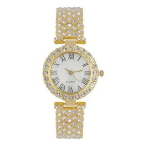 ساعت مچی عقربه‌ای کوارتز زنانه مدل دستبندی نگین‌دار کد 3