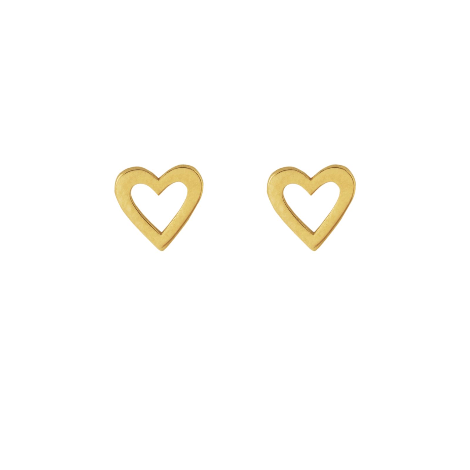 گوشواره طلا 18 عیار زنانه پولک مدل قلب تو خالی -  - 1