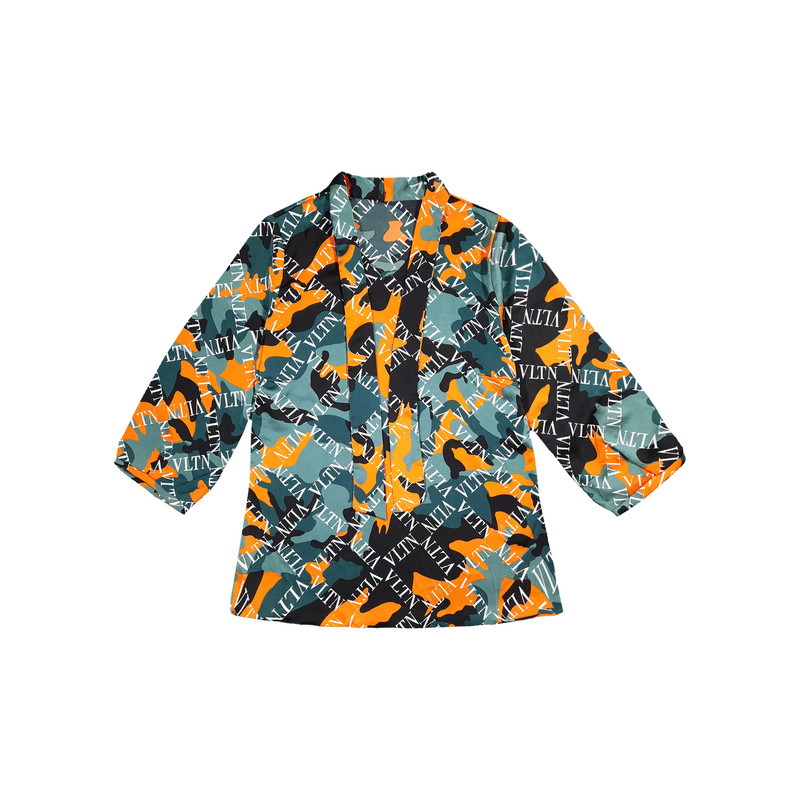 بلوز زنانه مدل یقه گره‌ای طرح ویلتن