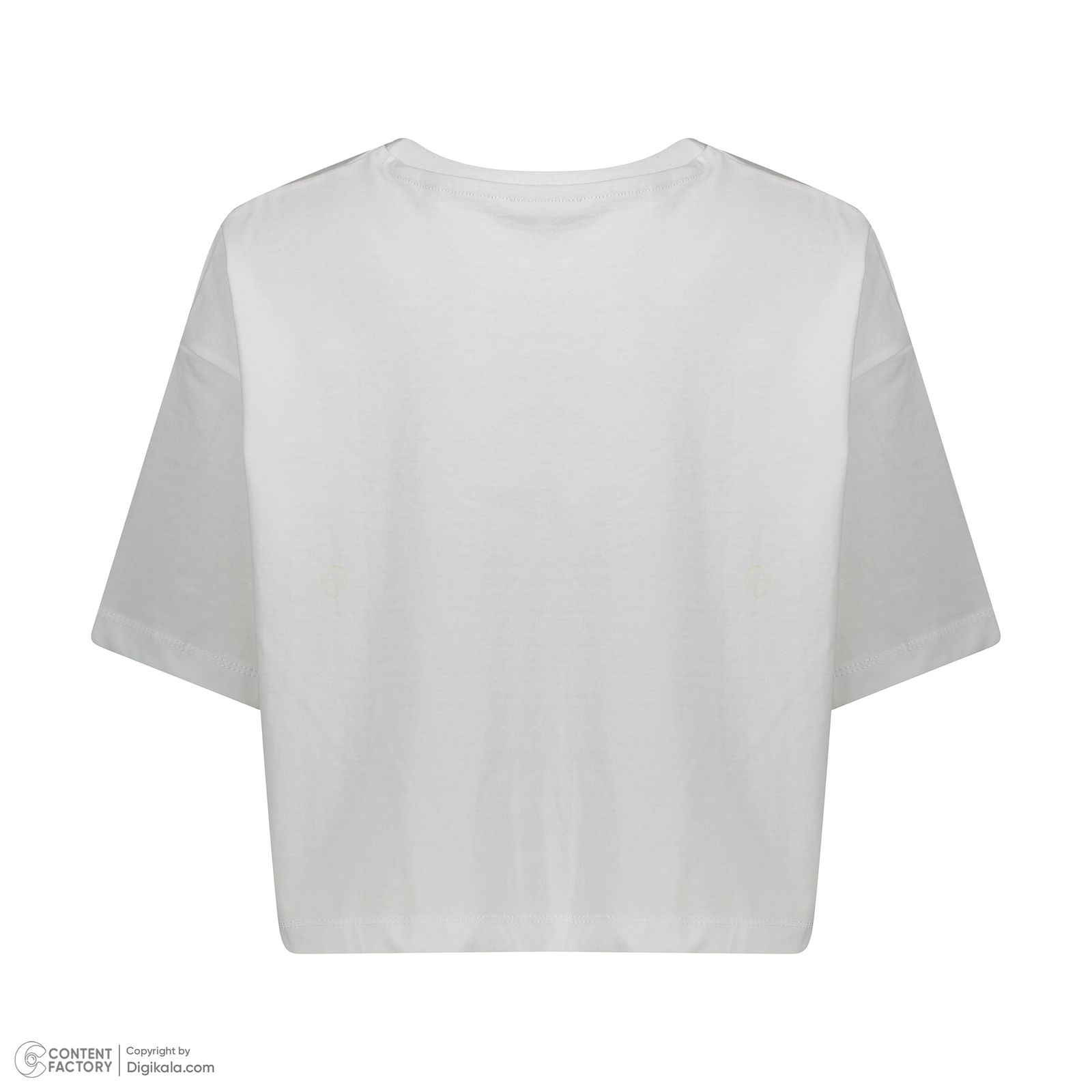 کراپ تی شرت آستین کوتاه زنانه نیزل مدل 0680-001 رنگ سفید -  - 4