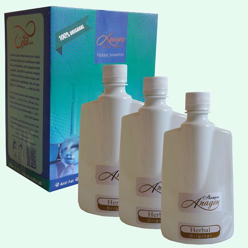 شامپو ضد ریزش مو اناژن مدل Herbalحجم 500 میلی لیتر بسته 3 عددی