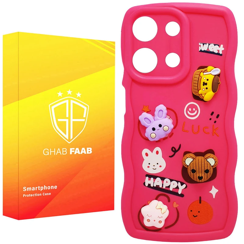 کاور قاب فاب مدل سیلیکونی فانتزی طرح دخترانه مناسب برای گوشی موبایل شیائومی   Redmi Note 13 Pro 4G / Poco M6 Pro 4G