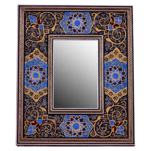قاب آینه خاتم کاری طرح اسلیمی مدل  سنا کد 8-13