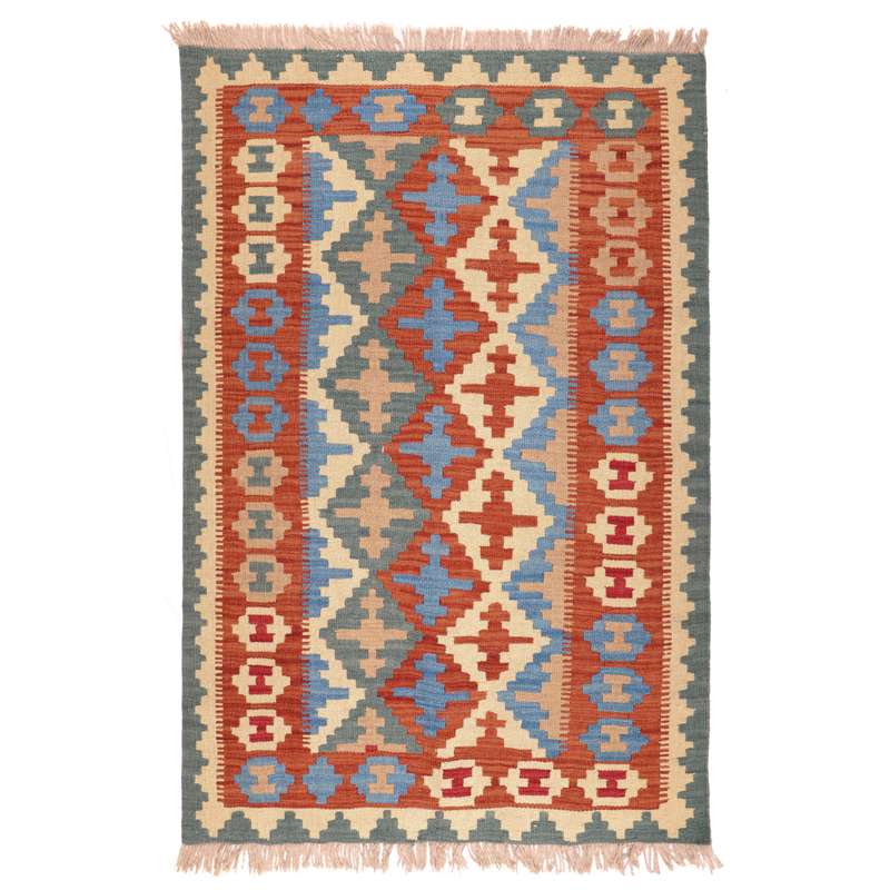 گلیم دستبافت یک ونیم متری طرح قشقایی کد 141011