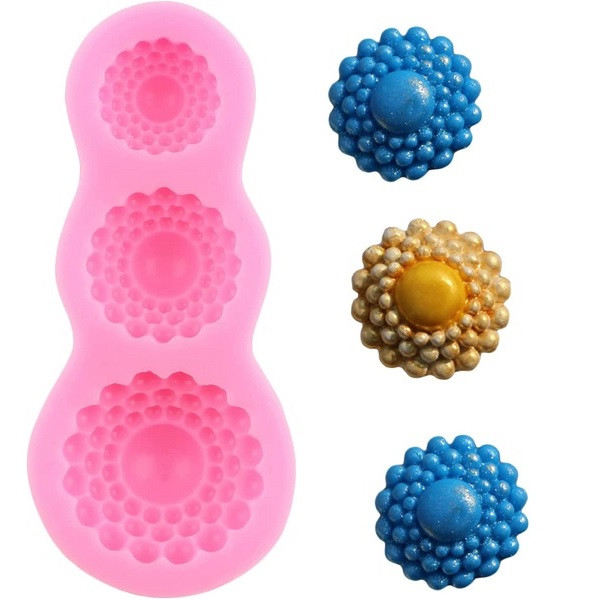 سیلیکون قالب گیری به گز مدل نگین 3 تایی