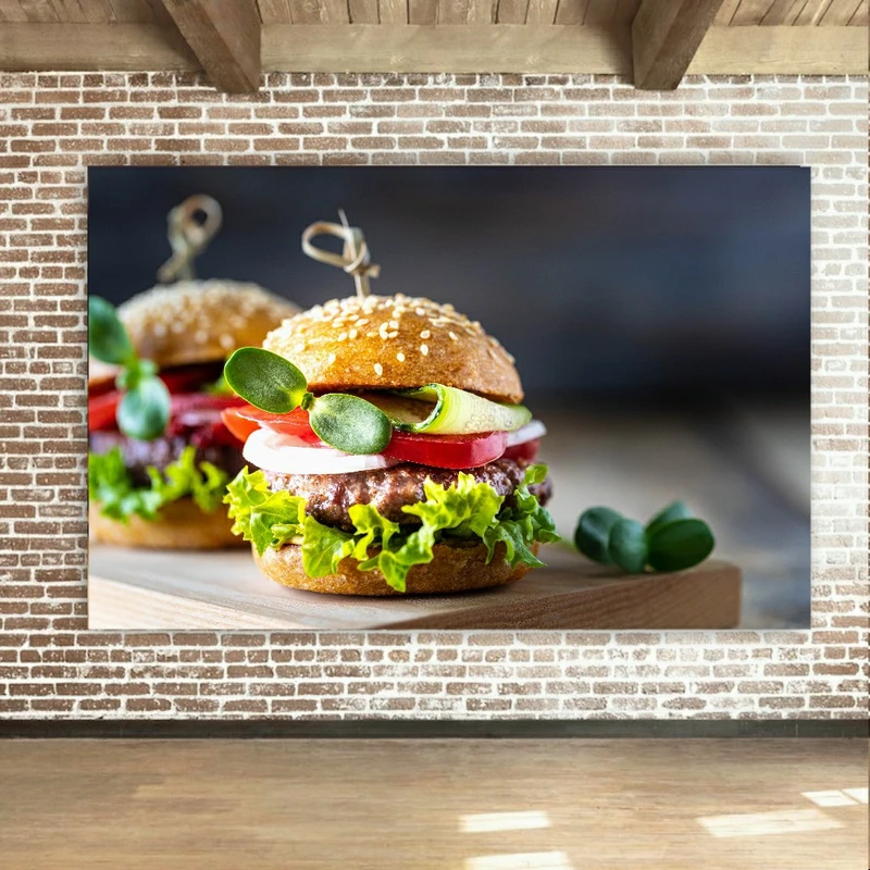 پوستر پارچه ای طرح فست فود مدل همبرگر کد SDP5718