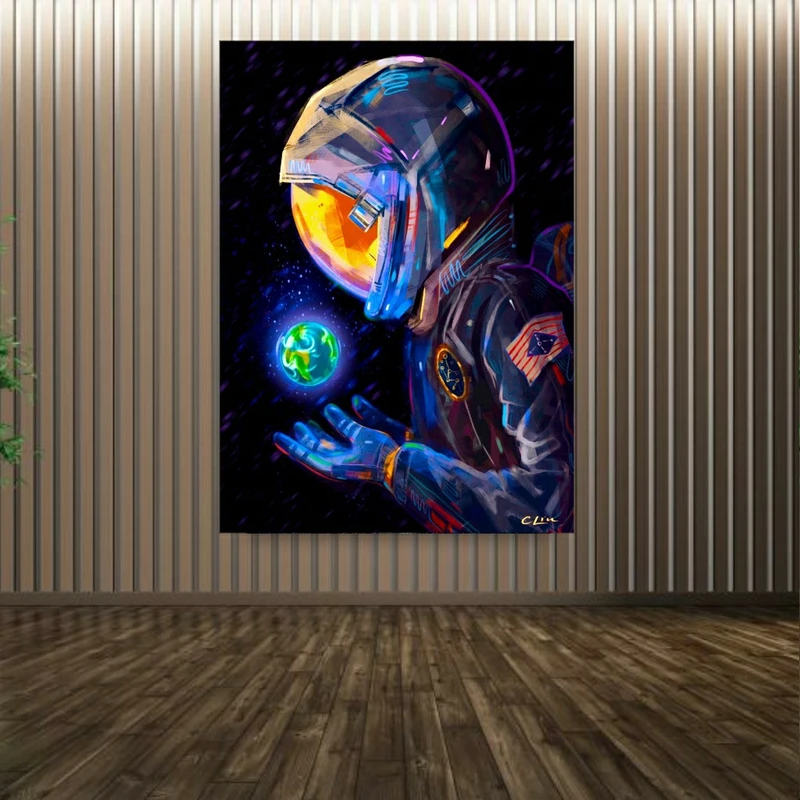  تابلو بوم طرح بلک لایت مدل فضانورد کد SD5737