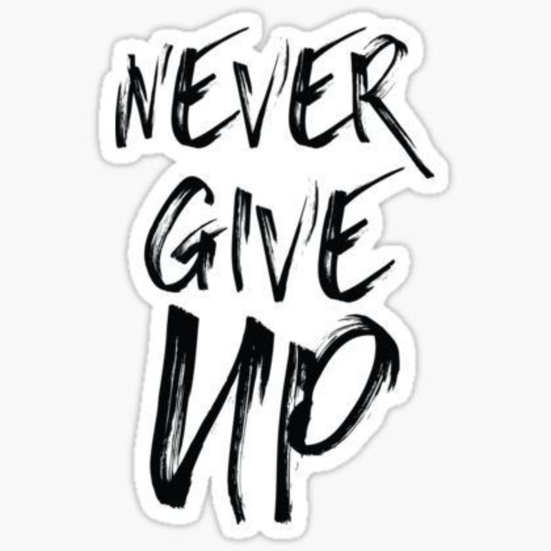 استیکر لب تاپ مدل متن انگلیسی هرگز تسلیم نشو کد1127