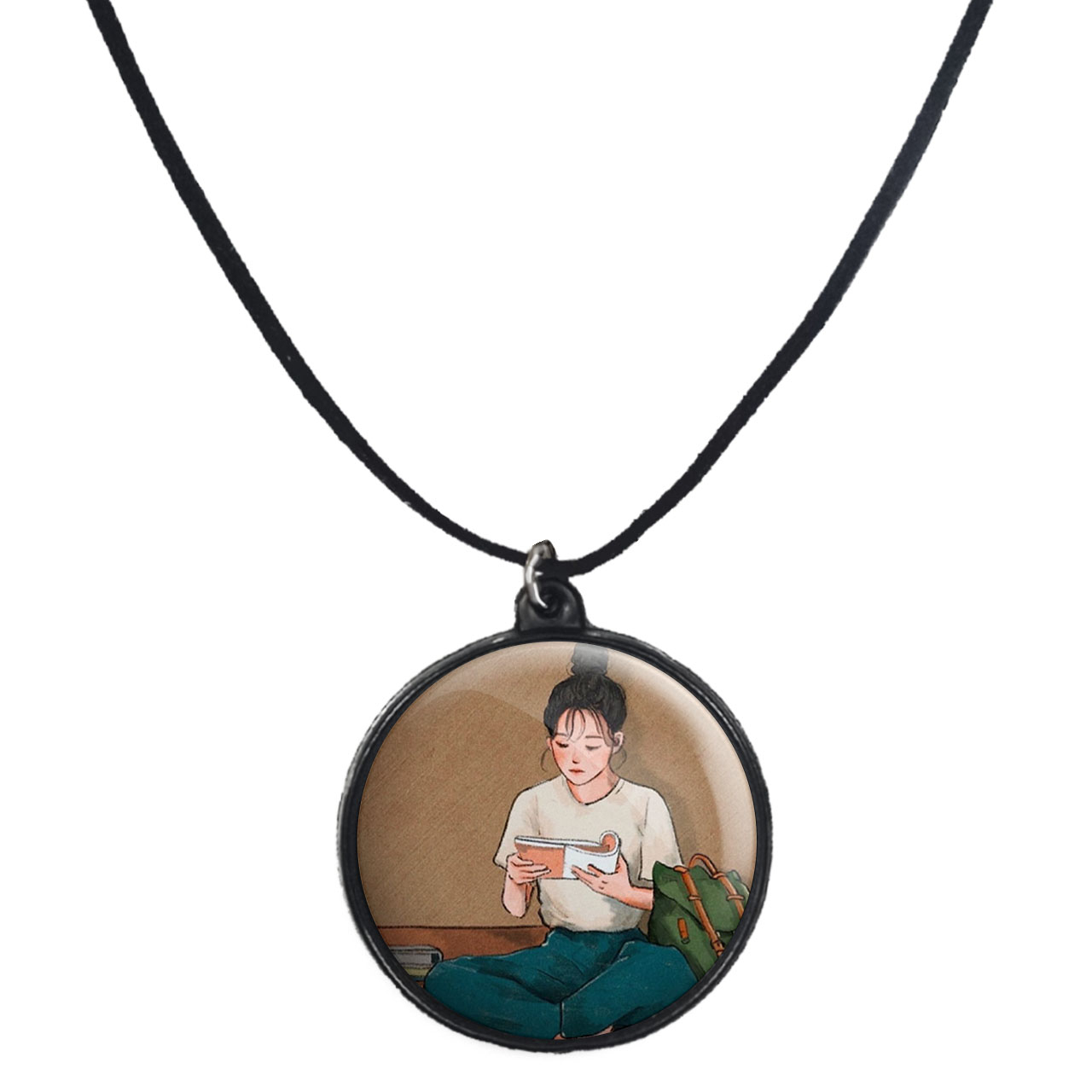 گردنبند پرمانه طرح دخترونه کد pmb.23465 مدل دو طرفه