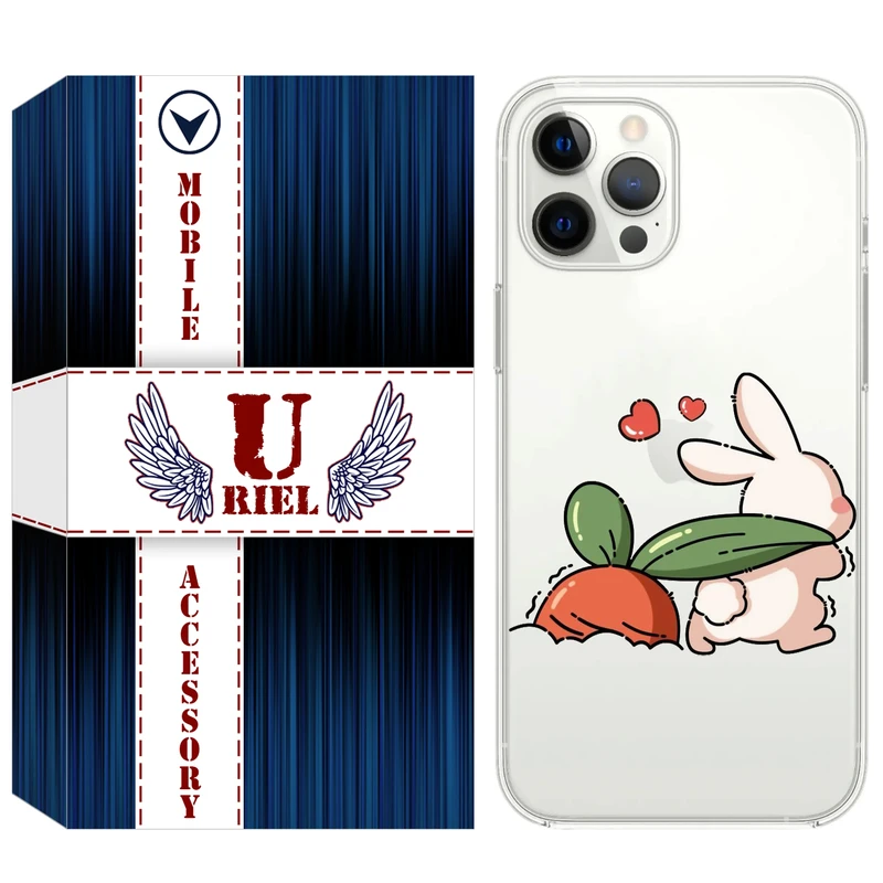 کاور یوریل مدل Clear کد 71 طرح خرگوش مناسب برای گوشی موبایل اپل iPhone 12 Pro