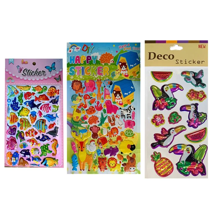 برچسب مدل فانتزی طرح حیوانات بسته 3 عددی