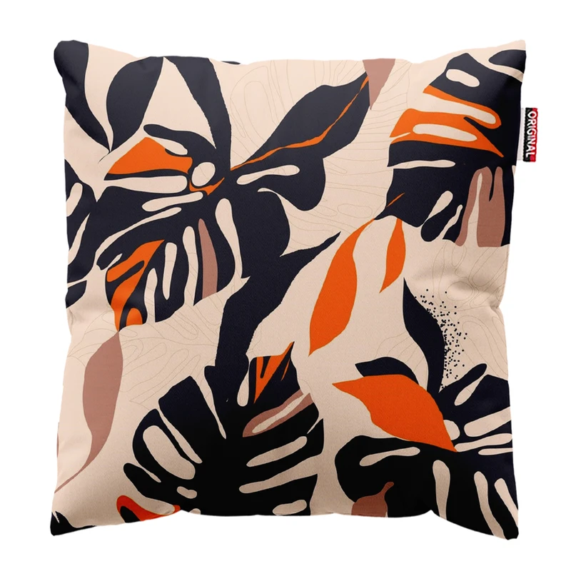 کوسن پاد آفرین مدل مینیمال طرح گل و برگ کد PK303528 سایز 30*30 سانتی متر