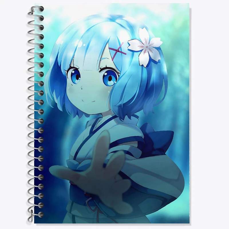 دفتر زبان 50 برگ خندالو مدل سه خط طرح رم انیمه ری زیرو ReZero کد 12854