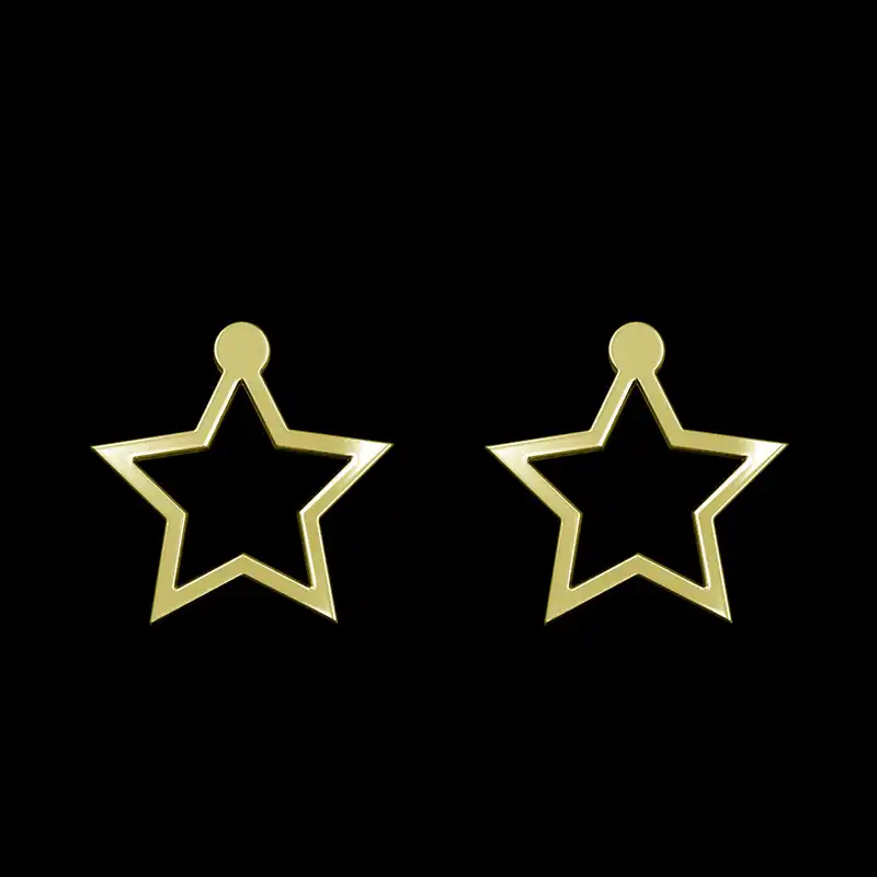گوشواره طلا 18 عیار زنانه مدوپد مدل ستاره کد GA1-15581