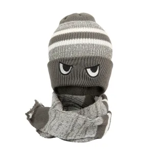 ست کلاه و شال گردن بافتنی بچگانه مدل 053