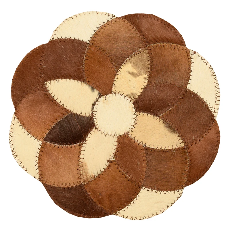 رومیزی کلاژ چرم و پوست مدل گل کد 0027