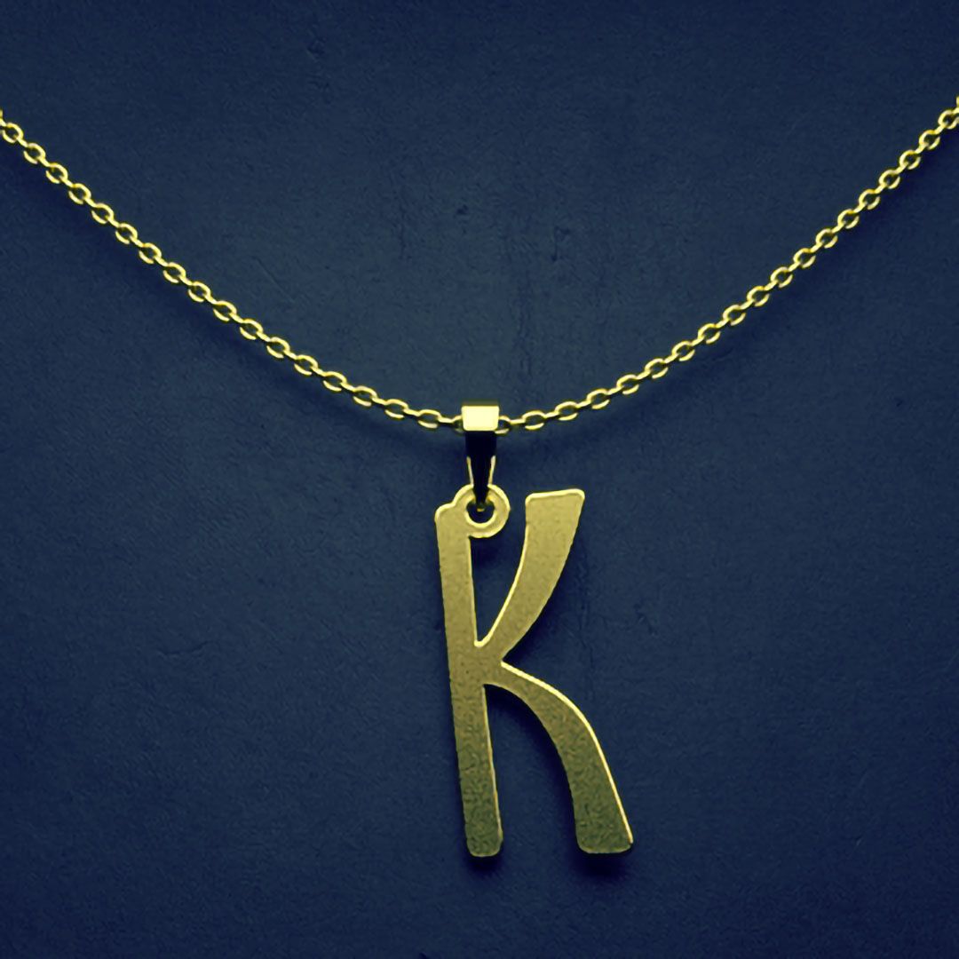 گردنبند طلا 18 عیار زنانه مدوپد مدل حرف K کد H3-1-1171 -  - 1
