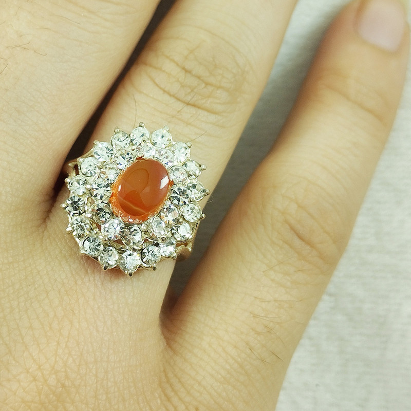 انگشتر نقره عقیق  زنانه سلین کالا  کد 16