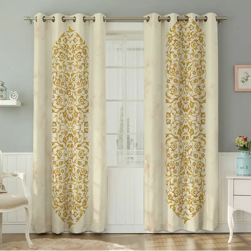 پرده نیروانا طرح سنتی مدل مخمل کد 8443سایز 140×280 سانتی متر