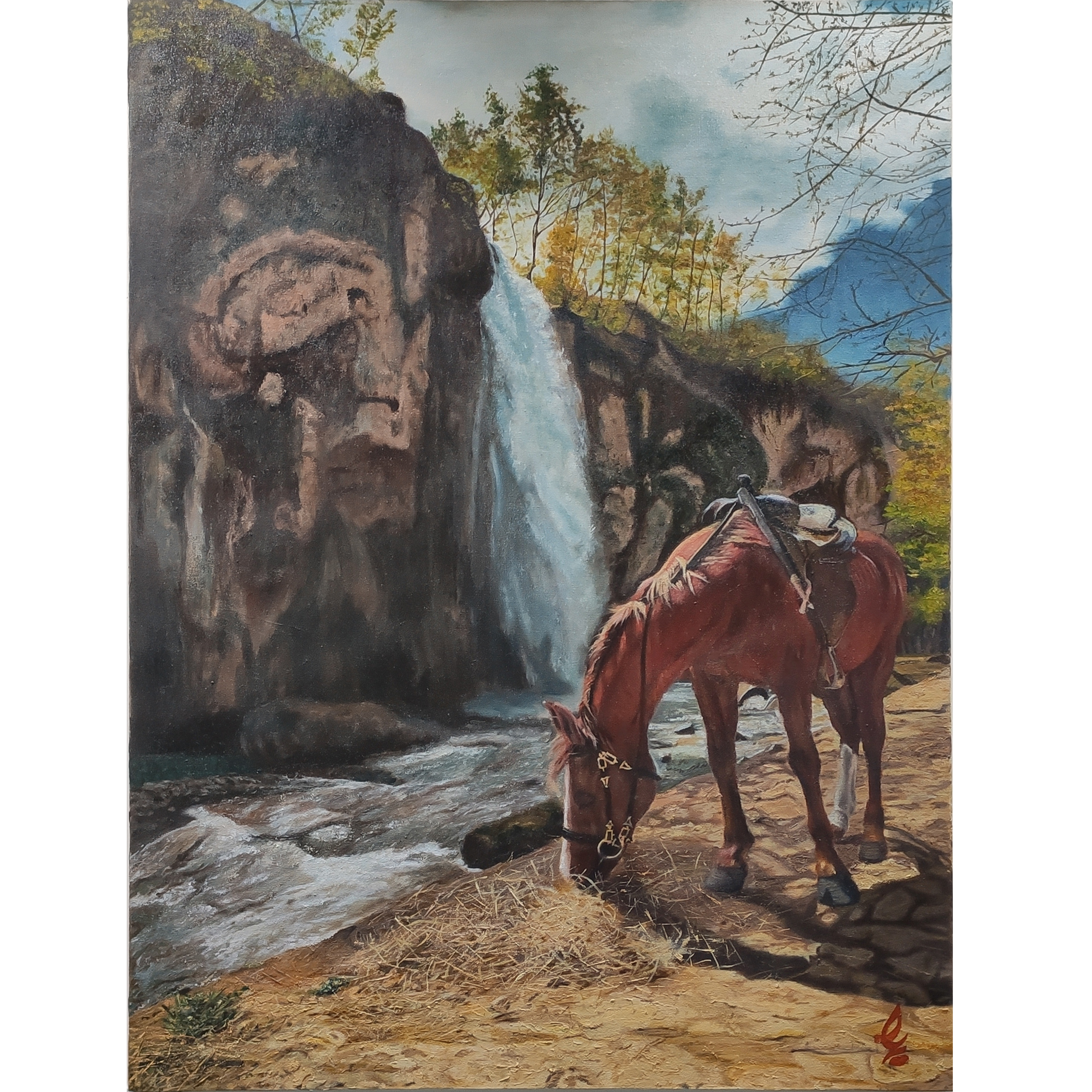 تابلو نقاشی رنگ روغن مدل اسب کد 05