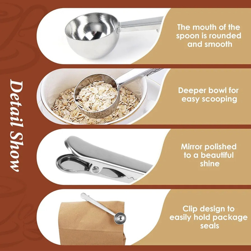 پیمانه قهوه مدل گیره دار بسته 3 عددی