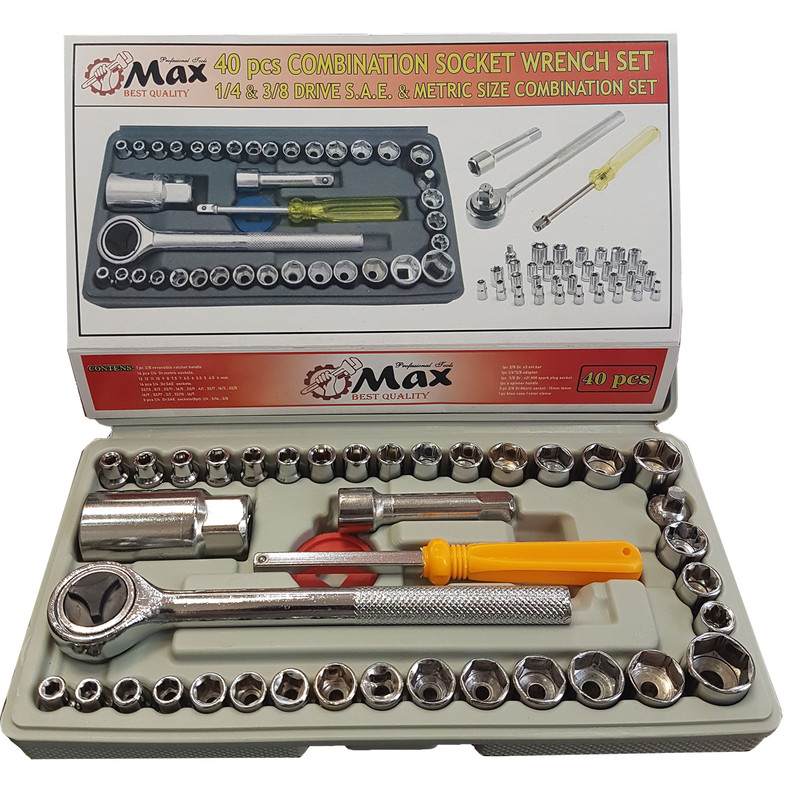 مجموعه 40 عددی آچار بکس و دسته آچار مکس مدل max5