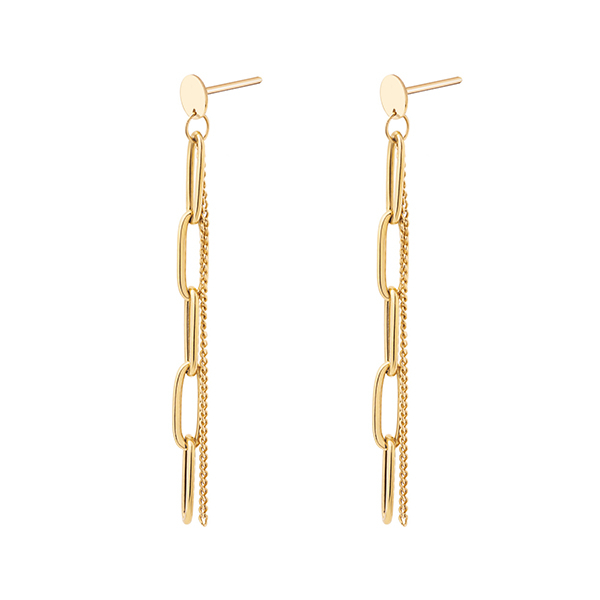 گوشواره طلا 18 عیار زنانه گالری شیدا مجد مدل لینک و کارتیه 40