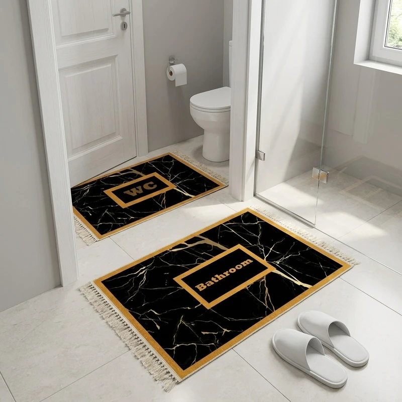 پادری طرح حمام و سرویس بهداشتی کد 89 سایز 50×80 سانتیمتر مجموعه دوعددی 