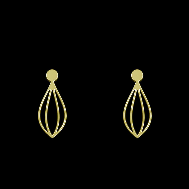 گوشواره طلا 18 عیار زنانه مدوپد مدل هندسی کد GA1-11526