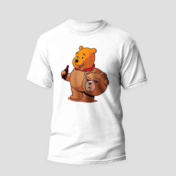 تی شرت آستین کوتاه مردانه مدل خرس پو an067