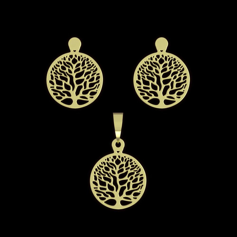 نیم ست طلا 18 عیار زنانه مدوپد مدل درخت کد NA11354