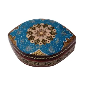جعبه جواهرات خاتم کاری مدل بیضی رو اسلیمی کد 24