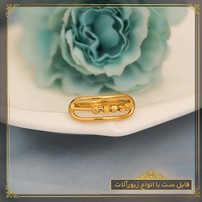 انگشتر طلا 18 عیار زنانه طلای معتمدی مدل  گوی البرنادو - 5