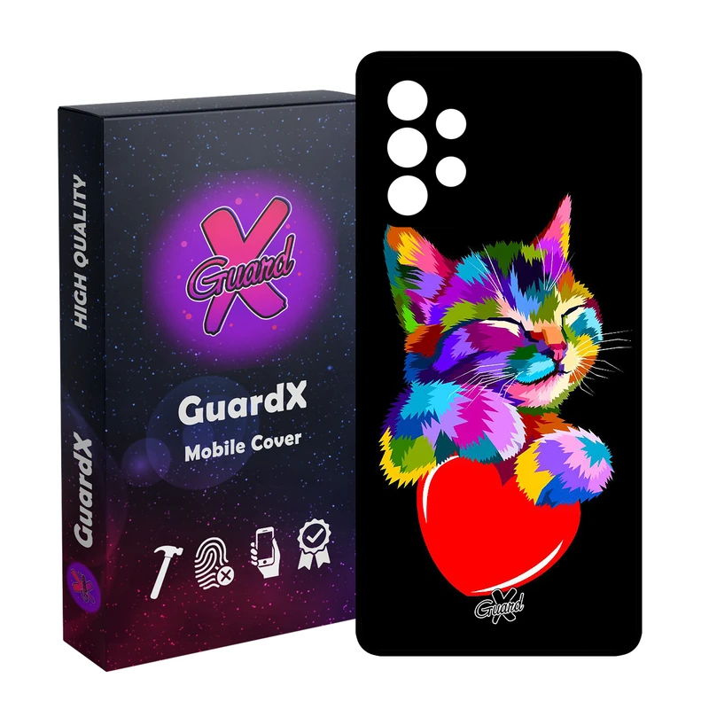 کاور گارد ایکس طرح گربه مدل Glass10269 مناسب برای گوشی موبایل سامسونگ Galaxy A32 4G