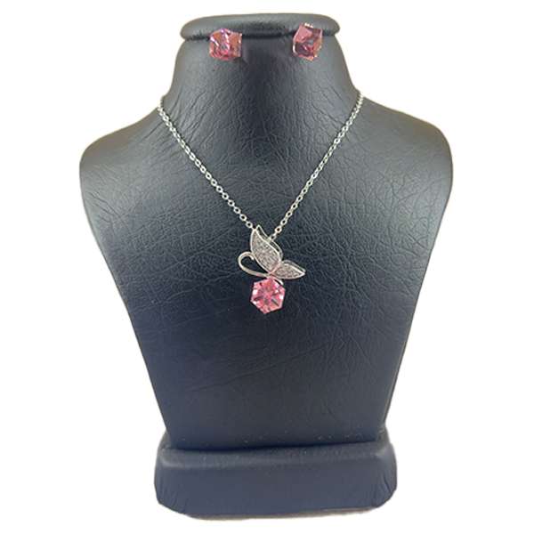 نیم ست نقره زنانه سواروسکی مدل مکعب پروانه کد 965432 نیم ست نقره زنانه سواروسکی مدل مکعب پروانه کد 965432