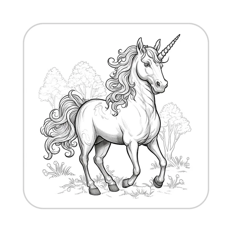 زیر لیوانی کاکتی طرح اسب تک شاخ و یونیکورن مدل mp29401