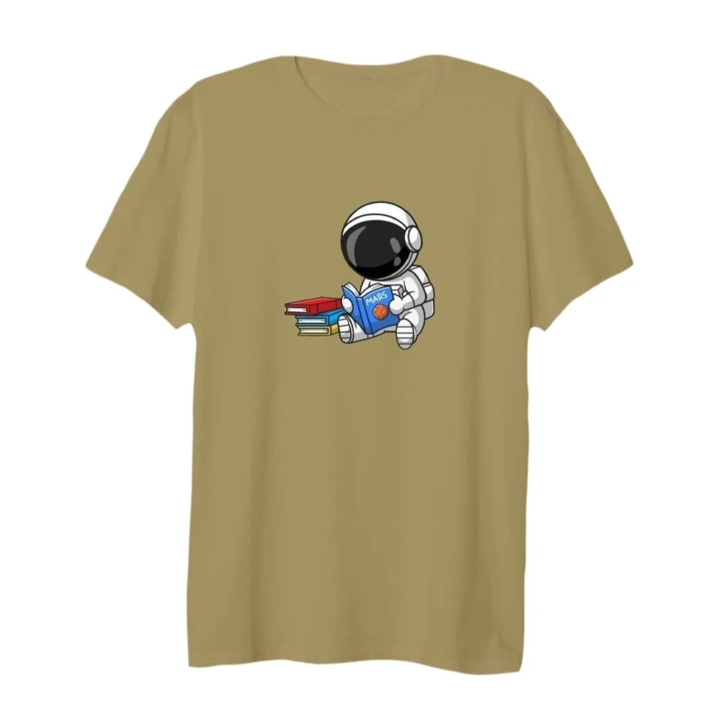 تی شرت لانگ آستین کوتاه زنانه مدل فضانورد و کتاب