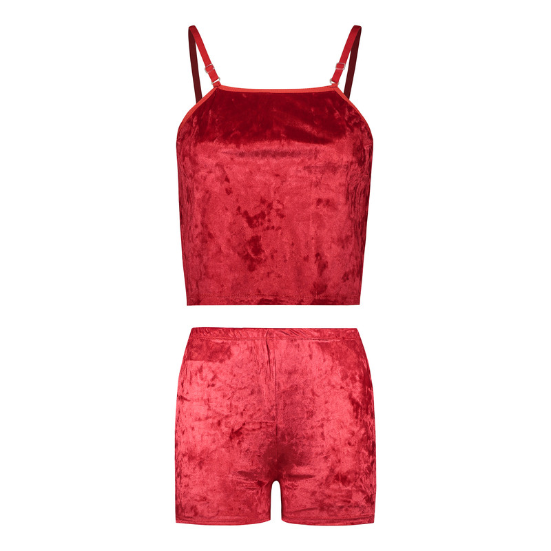 ست تاپ و شلوارک زنانه فرنوش مدل مخمل کد 08