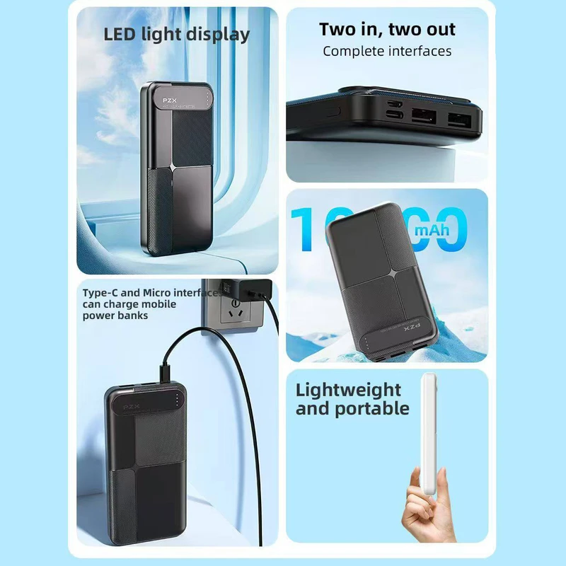 عکس شماره 5 : پاوربانک پی زد ایکس مدل v02 ظرفیت 10000 میلی آمپر ساعت