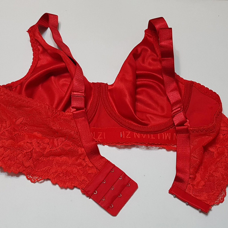 سوتین زنانه پانیذ مدل ساتن فنردار کد 22206 رنگ قرمز