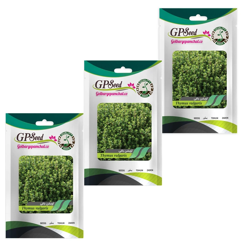 بذر گیاه دارویی آویشن باغی گلبرگ پامچال کد GPF-213 مجموعه 3 عددی