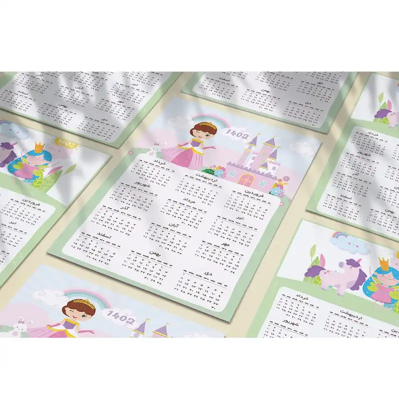 تقویم دیواری سال 1402 مدل خانه پرنسس کیوت